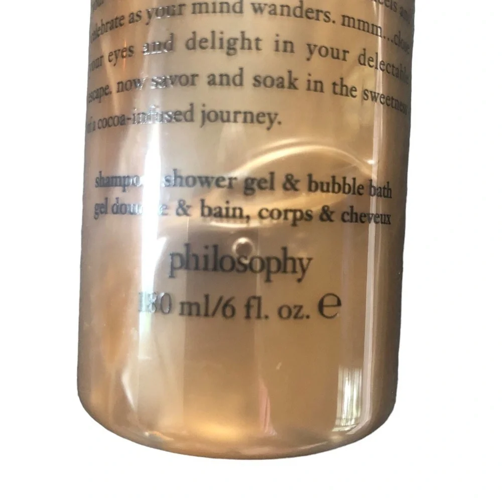 Philosophy HOT CHOCOLATE Shampoo Shower Gel Bubble Bath 6 Oz Travel Size Gift